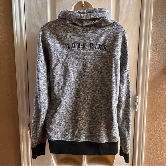 PINK by Victoria’s Secret pullover Sz small gray black drawstring - Picture 5 of 7